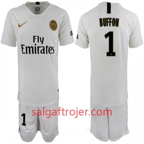 Paris Saint-Germain Fodboldtrøjer Buffon 1 Børn Udebanesæt 2018/19 Kort ærmer Paris Saint-Germain Fodboldtrøjer Buffon 1 Børn Udebanesæt 2018/19 Kort ærmer